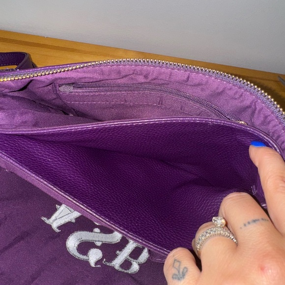 Purple Leather Crossbody Bag ‘ARS’ monogram - Picture 6 of 8